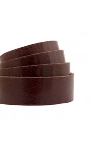DQ leather flat 20mm Rocky road brown